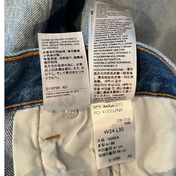 Levi's Premium 501 SPLICED JEANS Size W24/ L30 - Picture 8 of 11